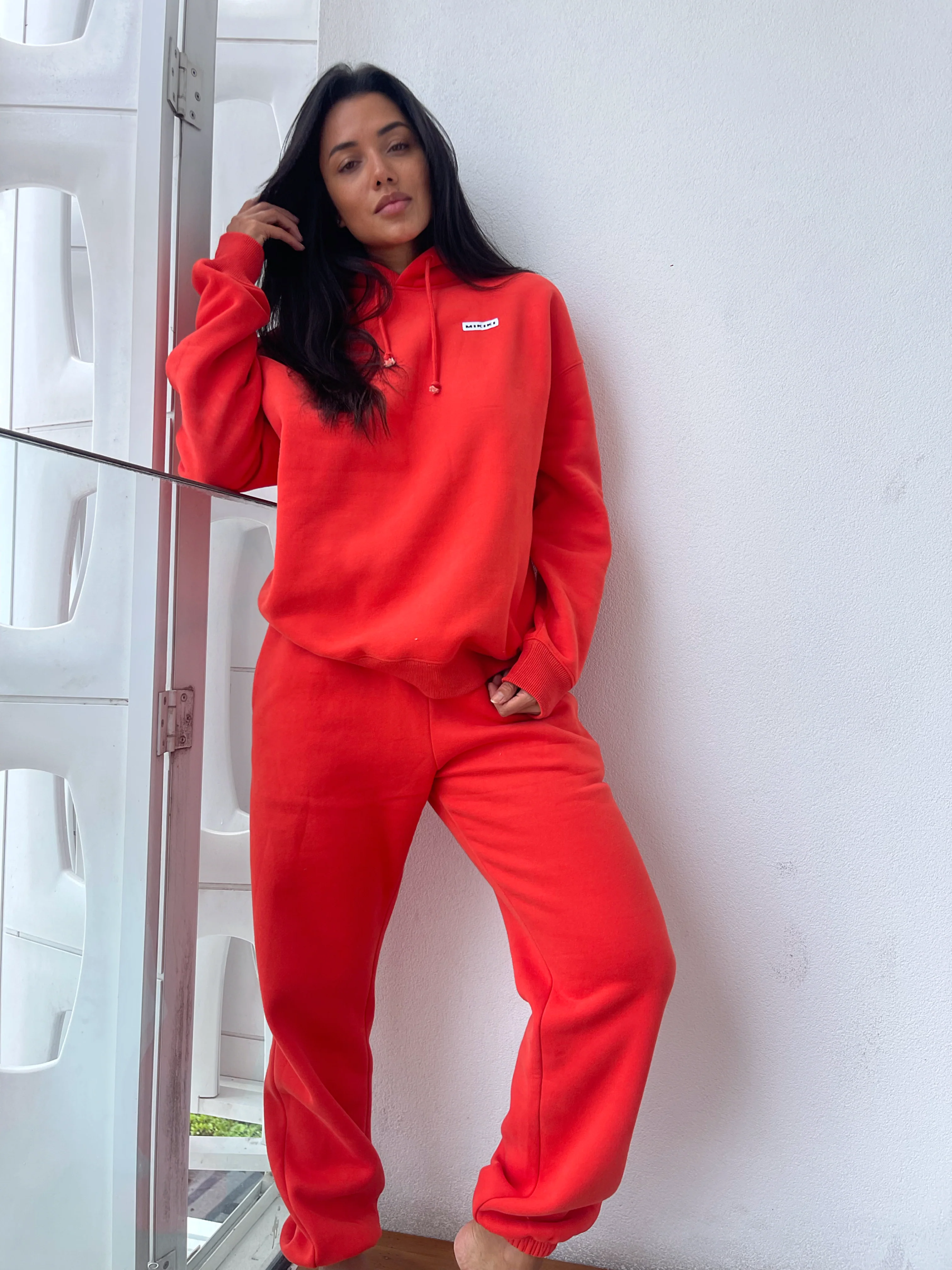 NEW: M I K I K I Label Joggers - Red - Image 3